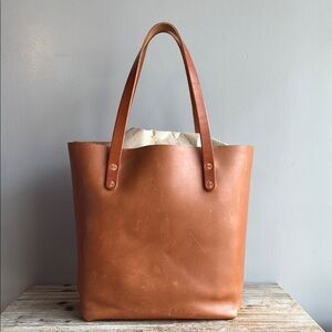 KMM & Co. Distressed Brown Leather Large Tote Bag